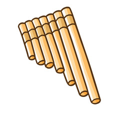 Funny and cute pan flute musical instrument - vector.