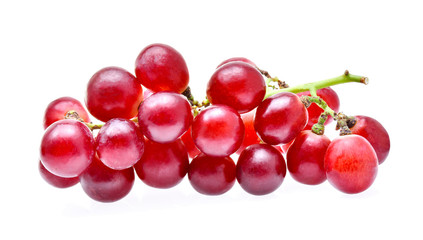 red grapes Isolated on white background