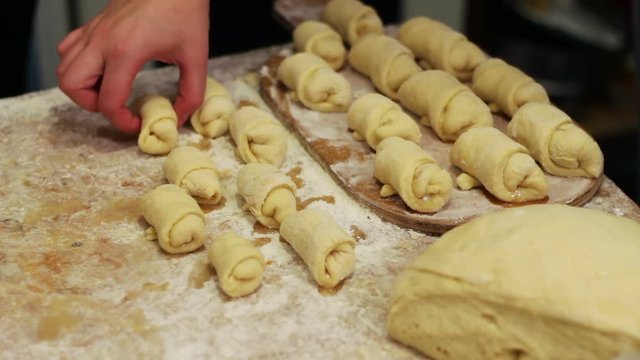 A freshly done homemade croissants from the dough