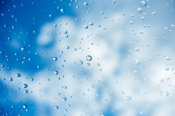 rain or water drops on a window glass