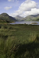 WastWater, showing Kirk Fell, the Great Gable and Scafell Pike in the Distance