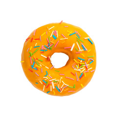 Donut with colorful sprinkles