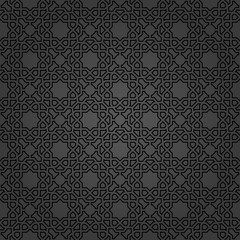 Seamless dark background for your designs. Modern vector ornament. Geometric abstract pattern