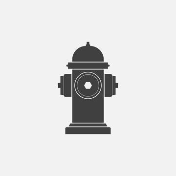 Hydrant firefighter extinguish the fire icon in flat style isolated on gray background. Vector Illustration