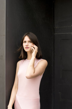 Portrait of young woman on the phone