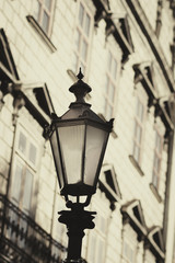 Fototapeta na wymiar retro lamp , street lighting , antique lamp , old architecture , iron lantern
