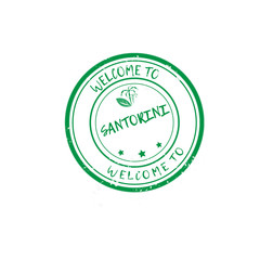 Welcome to Santorini rubber stamp