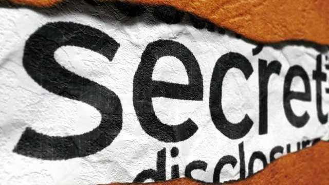 Secret text on torn paper