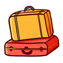 Funny and cute suitcase ready for vacation - vector.