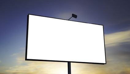 Obraz premium Blank billboard at blue sky background, mock up