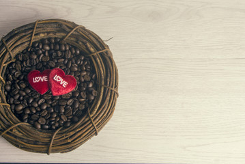 heart with coffee vine