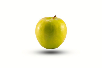 green apple, organic fruit on white background and clipping path