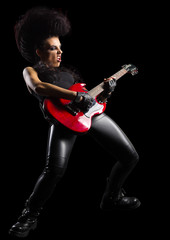 Fototapeta premium Young woman rock musician