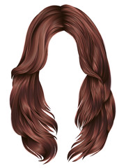  trendy woman long hairs red copper colors .  beauty fashion .  realistic 3d 

