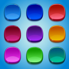  Colored buttons set. GUI elements.	
