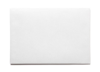 Simple blank white envelope isolated, front view - obrazy, fototapety, plakaty