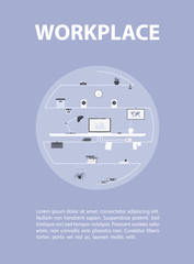 Modern design of workplace.