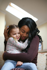African American woman with child.