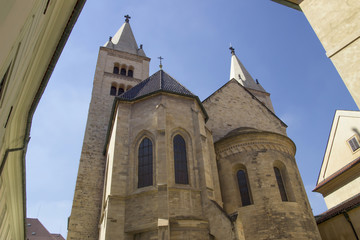 Fototapeta na wymiar Christian cathedral St. George's Basilica in Prague