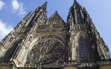 Fototapeta premium Prague Castle .Saint Vitus Cathedral at sunny summer day