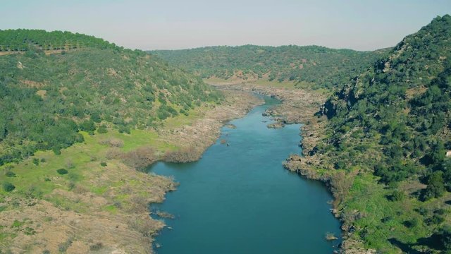 Aerial View of the Pulo do Lobo Waterfall