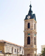 The famous old Jaffa Clock Tower in Tel Aviv, Israel