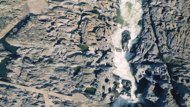 Aerial View of the Pulo do Lobo Waterfall
