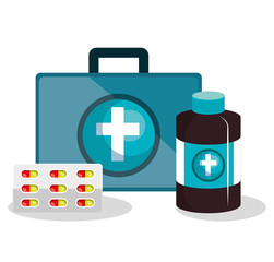Obraz premium medical kit elements icon vector illustration design
