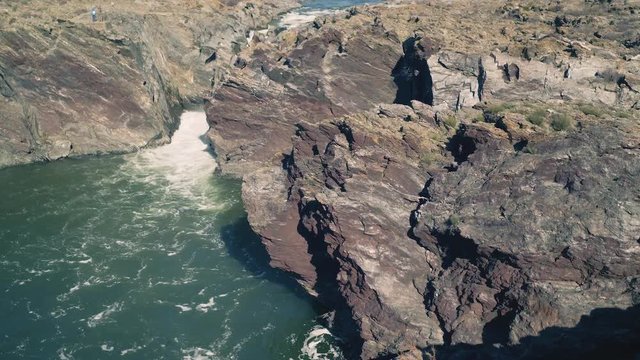 Aerial View of the Pulo do Lobo Waterfall