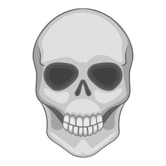 Skull icon, cartoon style