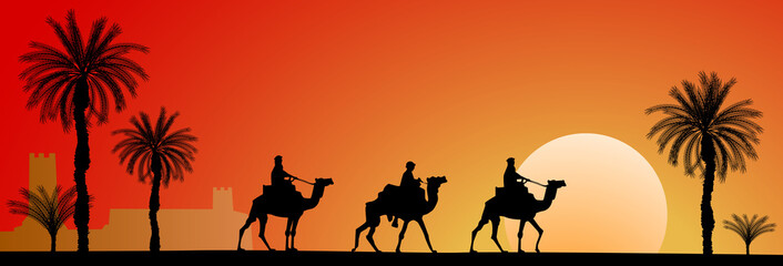 Fototapeta na wymiar Camel caravan