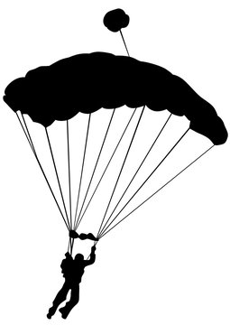 Man on parachute sports on a white background