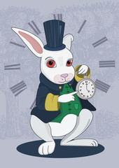 White Rabbit Alice - obrazy, fototapety, plakaty