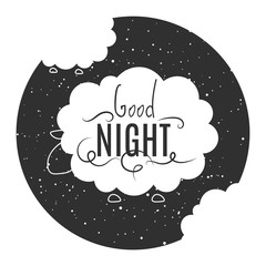 Vector flat Night sheep illustration animal background.