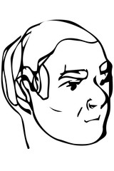 sketch of the face of an adult male