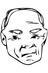 sketch of the face of an adult male