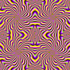 Eight petal flowers (spin illusion). Seamless pattern.