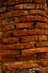 Traditional Thai style old Ruins Wall, bricks