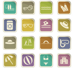 beach icon set