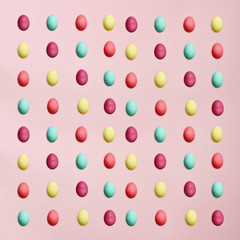 Isolated Easter Eggs Over Pink