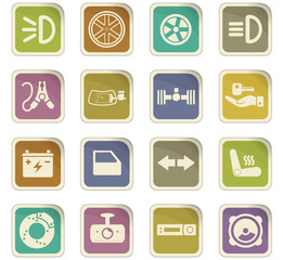 car shop icon set