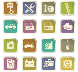 car shop icon set