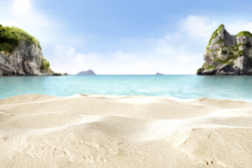 Naklejka premium summer landscape with sea and sand 