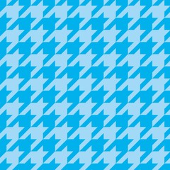 Houndstooth seamless vector blue pattern or tile background.