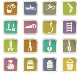 garden tools icon set