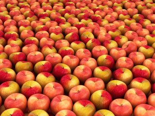 Fresh apples background 3d