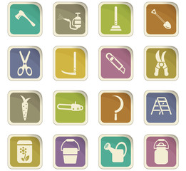 garden tools icon set