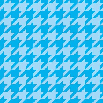 Houndstooth seamless vector blue pattern or tile background.
