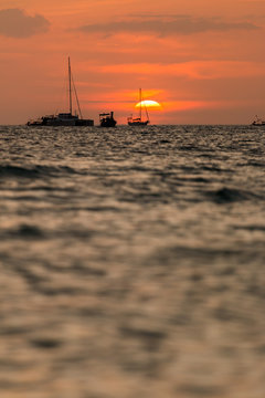 Fototapeta Beautiful sea sunset.