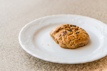 Homemade Turkish Pogaca Pastry with cumin seeds.